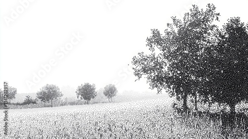 Wallpaper Mural a pointillism-style artwork using only black dots. Torontodigital.ca