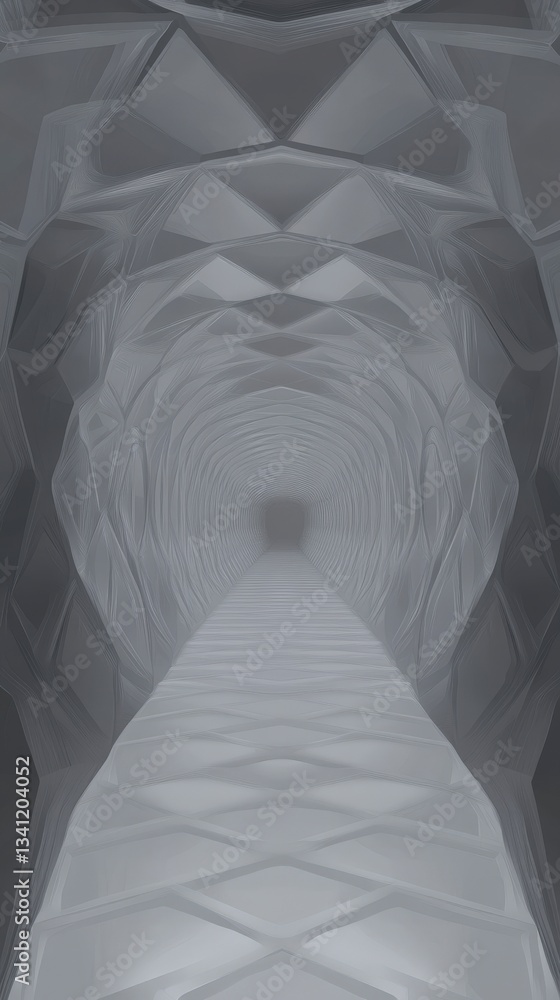 Abstract Monochromatic Tunnel Design: A Geometric Architectural Masterpiece Abstract Monochromatic Tunnel Design: A Geometric Architectural Masterpiece