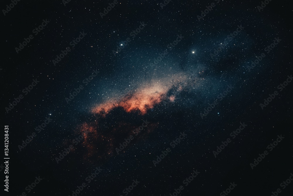 The concept of astronomy and cosmic exploration is illustrated by a night sky with stars and nebula The concept of astronomy and cosmic exploration is illustrated by a night sky with stars and nebula