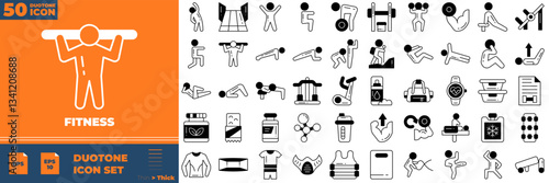 Fitness Duotone Editable Icons set