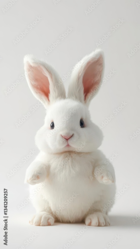 Fluffy Easter bunny against a clean white chick background, rabbit, bunny rabbit, clean Fluffy Easter bunny against a clean white chick background, rabbit, bunny rabbit, clean