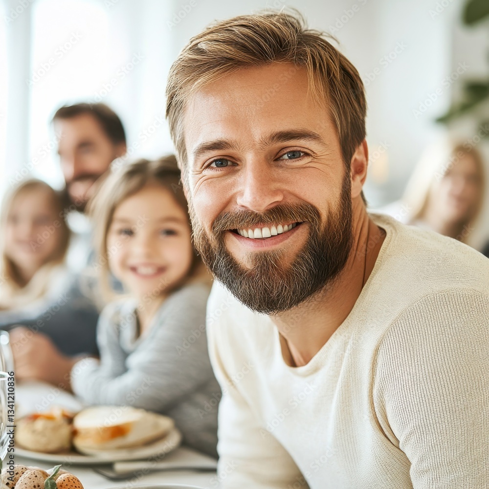 Joyful Family Gathering at Breakfast Table with Smiles and Laughter Joyful Family Gathering at Breakfast Table with Smiles and Laughter