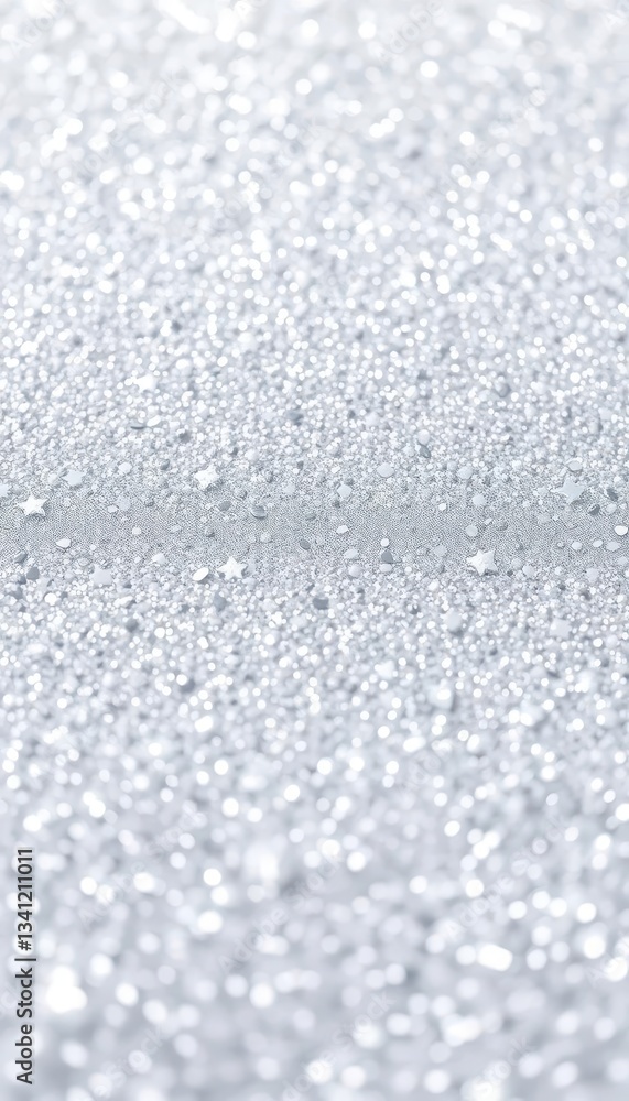 Shimmering silver and white glitter forming an abstract Christmas pattern, texture, elegant, element Shimmering silver and white glitter forming an abstract Christmas pattern, texture, elegant, element