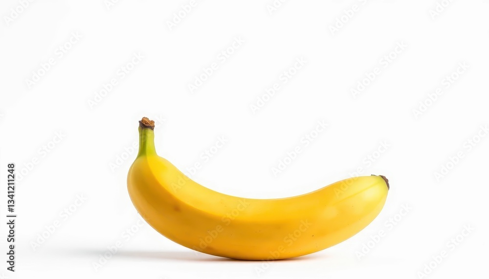 Single ripe banana isolated on white background, ready for clipping path, tropical, ripe Single ripe banana isolated on white background, ready for clipping path, tropical, ripe