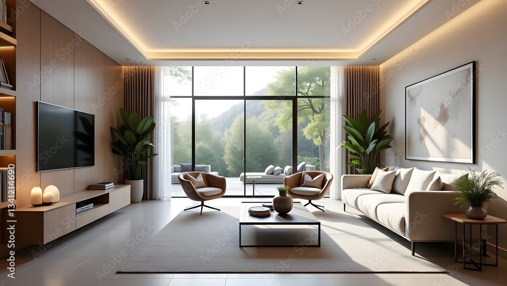 Fototapeta premium Modern Elegance A Stylish Contemporary Living Room