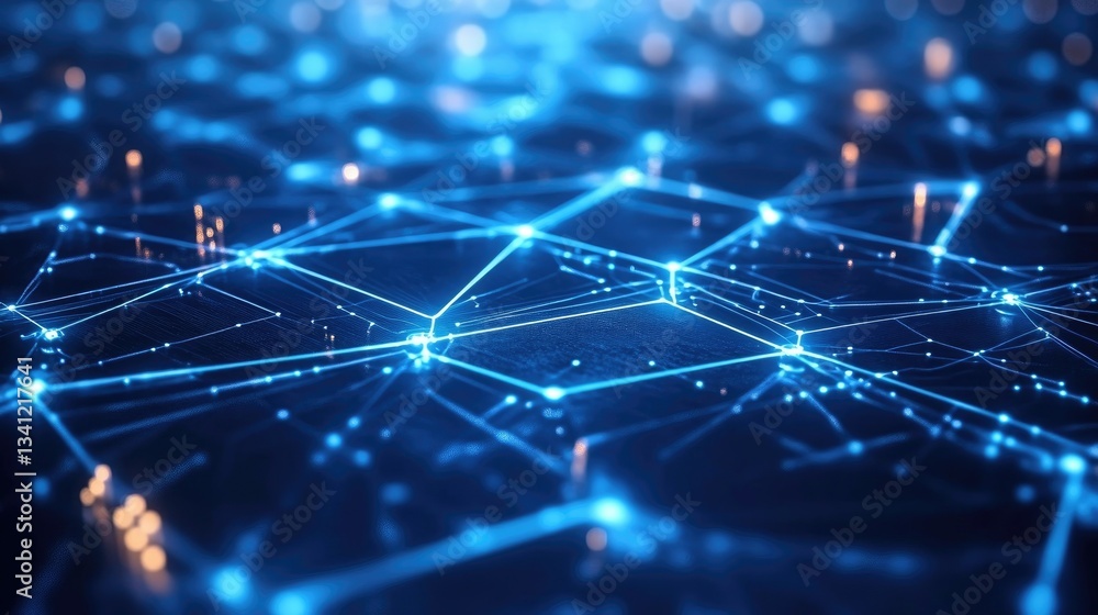 Hexagonal honeycomb pattern with a futuristic blue glow, symbolizing connectivity and technology. Hexagonal honeycomb pattern with a futuristic blue glow, symbolizing connectivity and technology.