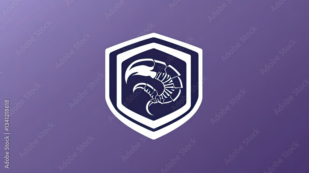 Abstract shield graphic with crustacean, possible for a technology company Abstract shield graphic with crustacean, possible for a technology company