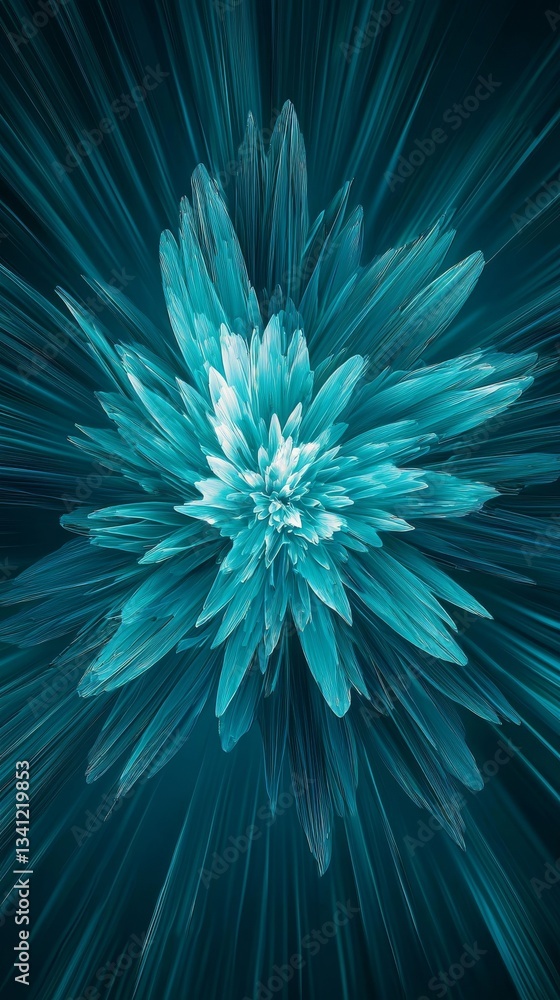 Fototapeta premium In motion, vibrant blue light trails are showcased against a dynamic abstract background