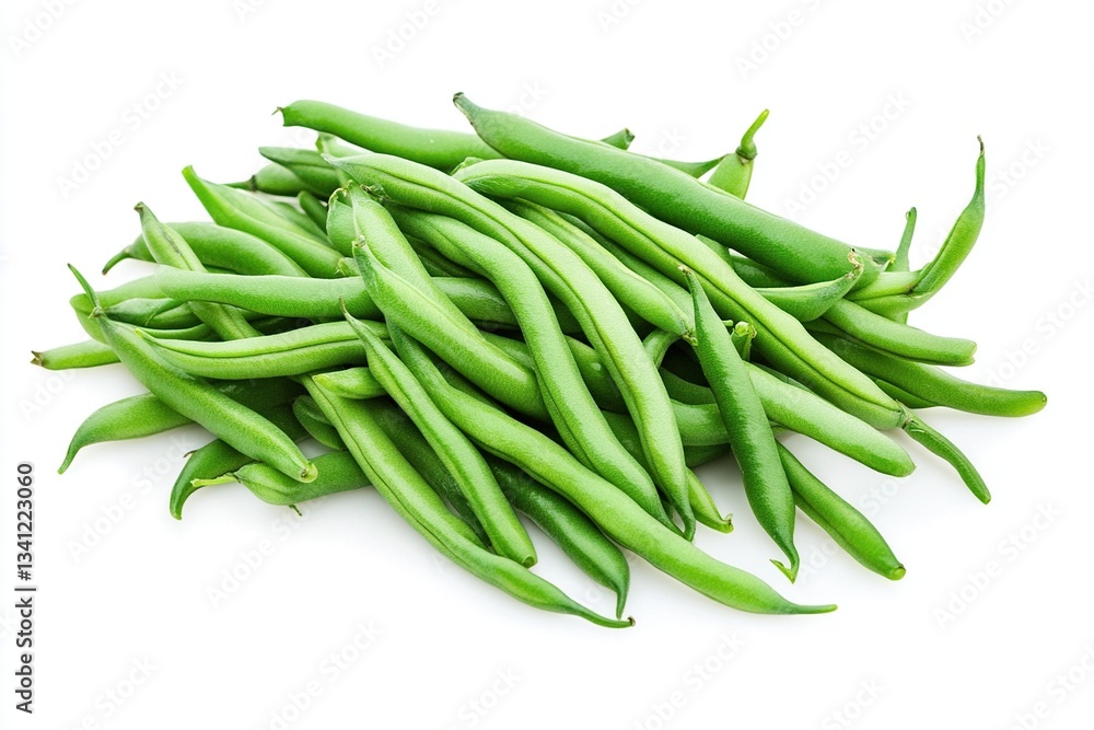 Fresh green beans pile isolated on white. (2) Fresh green beans pile isolated on white. (2)