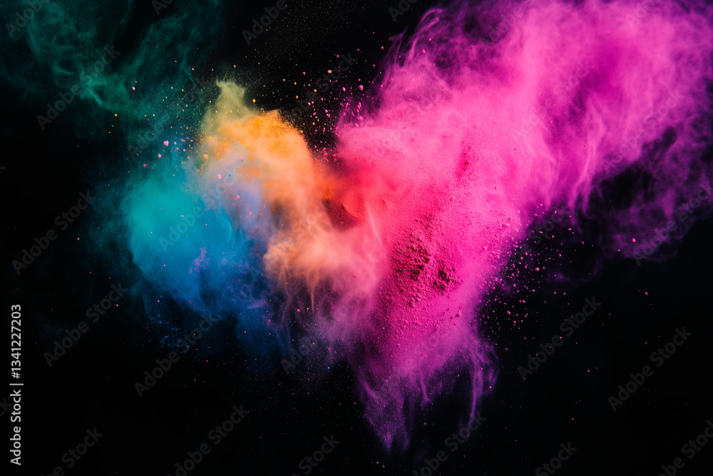 Fototapeta premium Abstract colored powder explosion