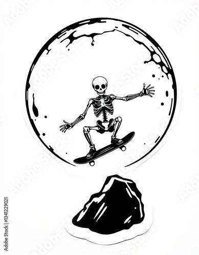 vector illustration of a man sitting on the moon