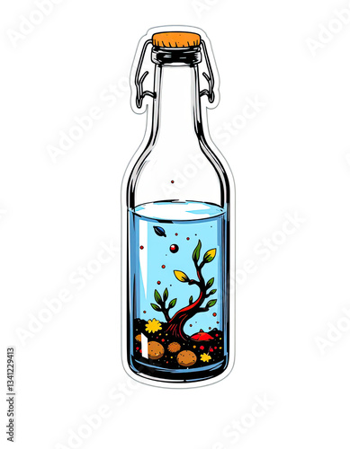 bottle of beer isolated on white