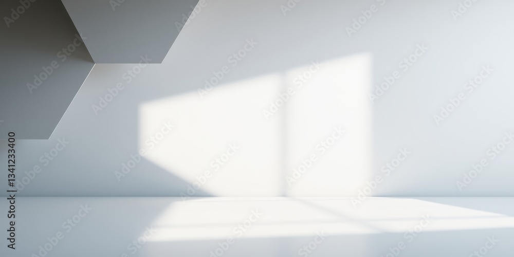 Abstract Minimalist Room Interior with Sunlight and Geometric Shapes Abstract Minimalist Room Interior with Sunlight and Geometric Shapes
