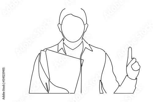 Line art doctor presentation medical healthcare report advice explain