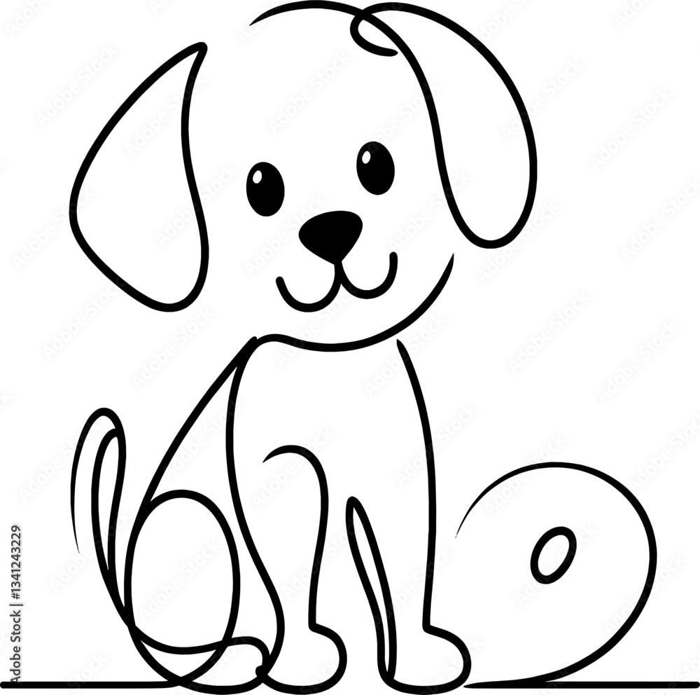 Cute, playful, cartoon dog illustration that brings warm, welcome feeling to any design Cute, playful, cartoon dog illustration that brings warm, welcome feeling to any design