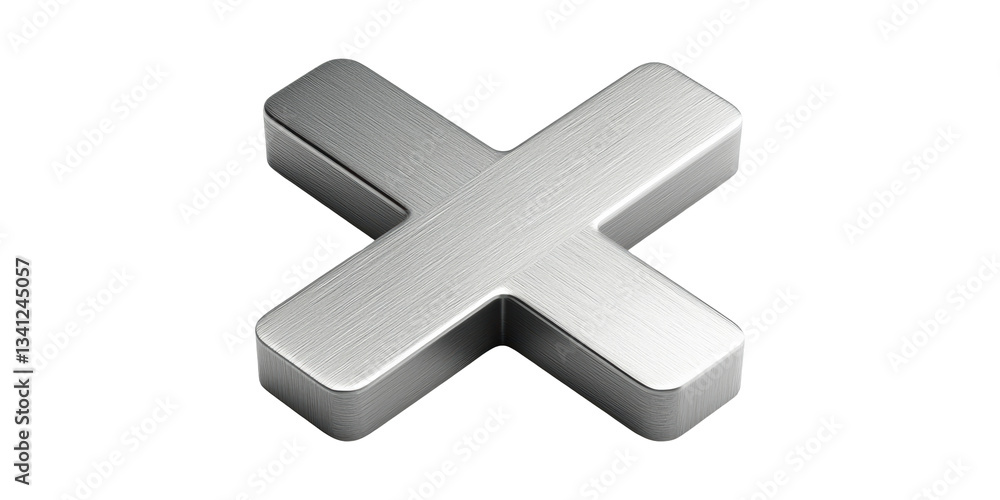 3D Metallic X Symbol. Modern Design Element For Branding And Graphics Isolated On Transparent Background 3D Metallic X Symbol. Modern Design Element For Branding And Graphics Isolated On Transparent Background