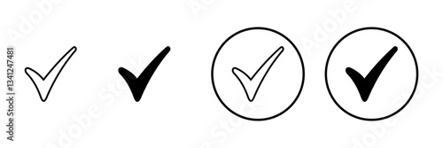Check mark icon vector. Tick mark sign and symbol