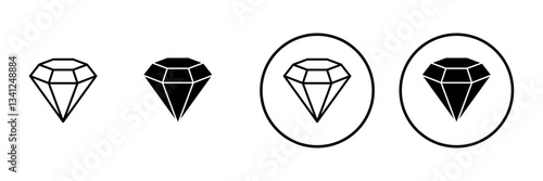 Diamond icon vector. diamond gems sign and symbol