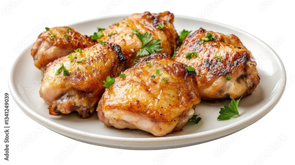 grilled chicken wings in plate isolated on white background grilled chicken wings in plate isolated on white background