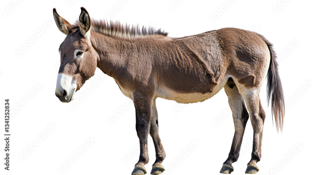 side view of a donkey isolated on white background side view of a donkey isolated on white background