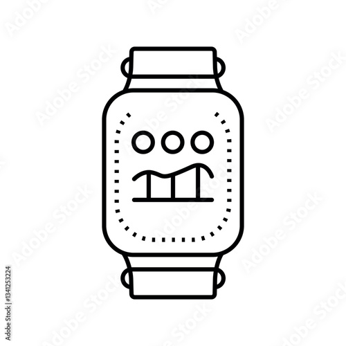 smart watches black line icon for digital and print projects.