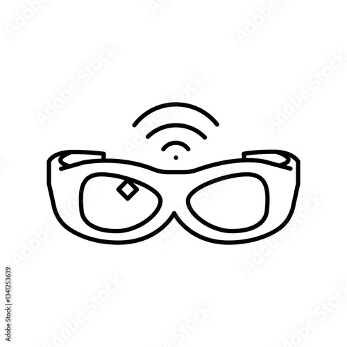 smart glasses black line icon for digital and print projects.