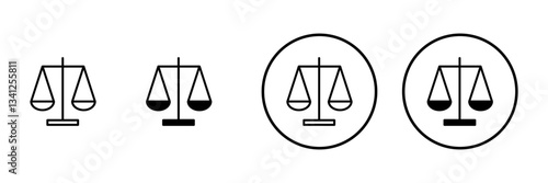 Scales icon vector. Law scale icon. Justice sign and symbol