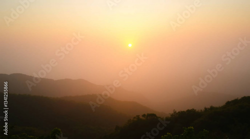 Wallpaper Mural Sunset over the mountains during golden hour Torontodigital.ca