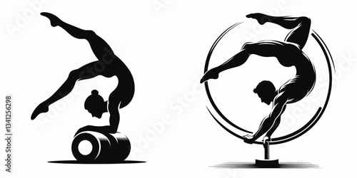 Sport Artistic Gymnastics Rolls silhouette inspires graceful floor exercises.