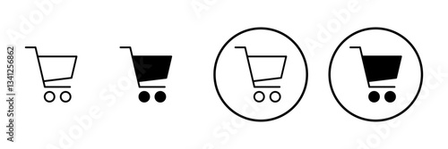 Shopping icon vector. Shopping cart sign and symbol. Trolley icon