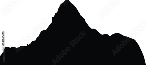 Striking Silhouette of a Majestic Mountain Peak vector