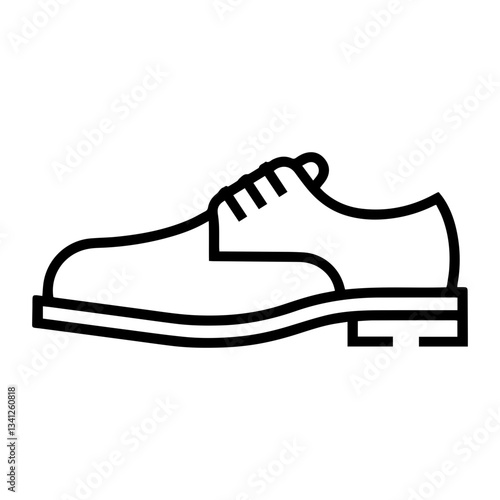 Dress shoe icon, minimalist style, black and white, footwear concept