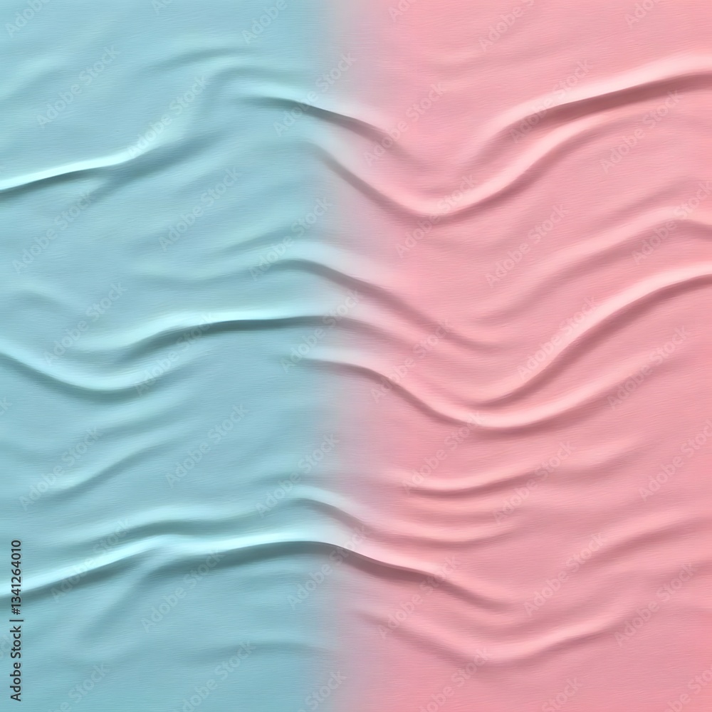 Obraz premium A pastel blue and soft pink textured paper background with gentle wrinkle effects, AI Generated