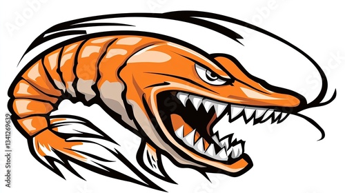 Angry shrimp graphic design