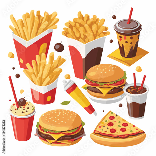 fastfood, fast, snack, food, meal, background, delicious, dinner, lunch, fat, american, unhealthy, burger, menu, restaurant, junk, isolated, meat, tasty, cheeseburger, set, hamburger, sandwich, cuisin