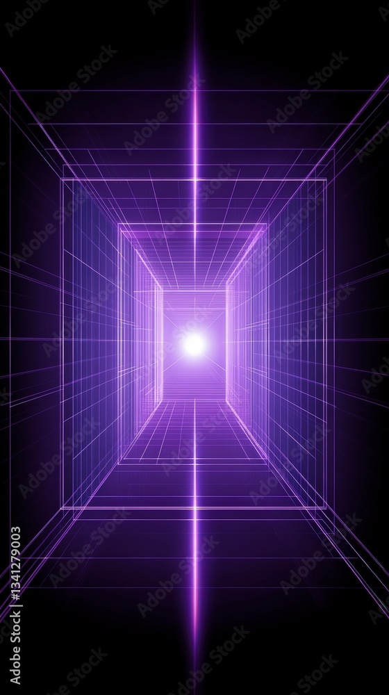 Obraz premium Abstract Purple Architectural Design: Intricate Lines and Geometric Forms