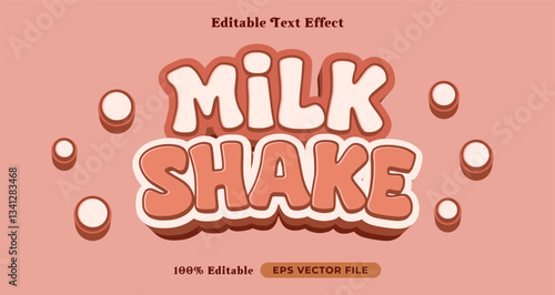 milk shake editable text effect, graphic style collection