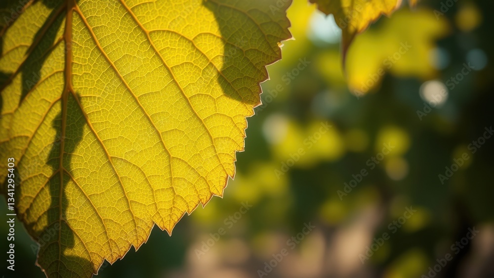 Illuminated Leaf Veins A Detailed Close-Up of a Single Leaf Showing Intricate Network of Veins and Subtle Shadowing Illuminated Leaf Veins A Detailed Close-Up of a Single Leaf Showing Intricate Network of Veins and Subtle Shadowing