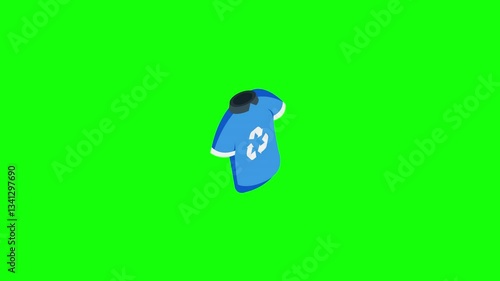 Eco T-shit isometric energy and ecology icon green screen video