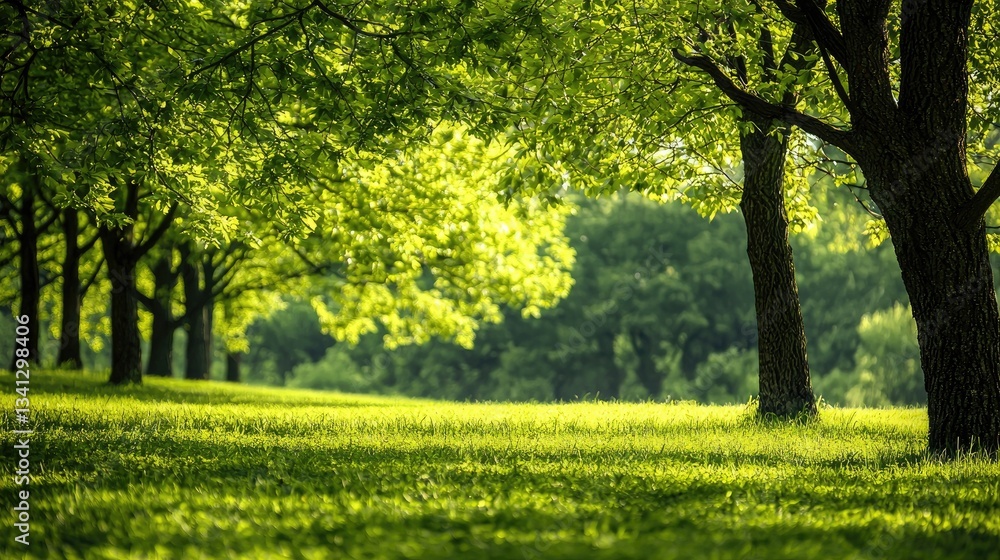 Naklejka premium an abstract spring scene dominated by green.