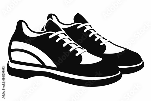 a pair of shoes line art silhouette vector illustration