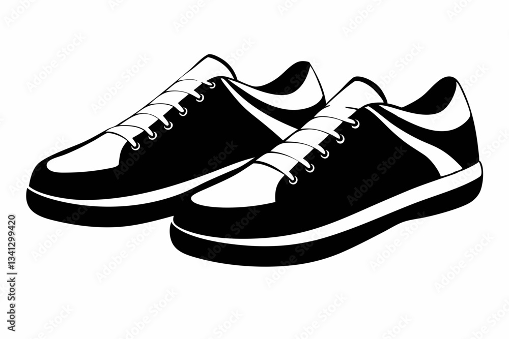 a pair of shoes line art silhouette vector illustration a pair of shoes line art silhouette vector illustration