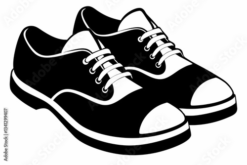 a pair of shoes line art silhouette vector illustration