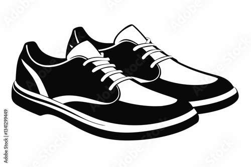 a pair of shoes line art silhouette vector illustration