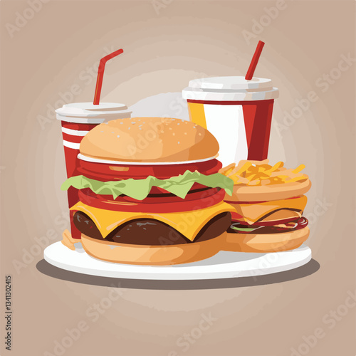 fastfood, fast, snack, food, meal, delicious, background, lunch, dinner, fat, american, burger, unhealthy, restaurant, meat, isolated, junk, menu, cheeseburger, tasty, set, hamburger, sandwich, cuisin