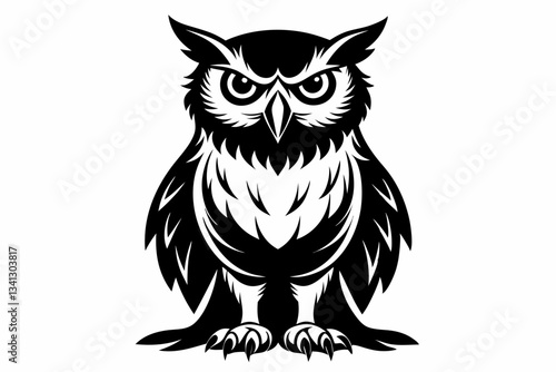 Wallpaper Mural owl line art silhouette vector illustration Torontodigital.ca