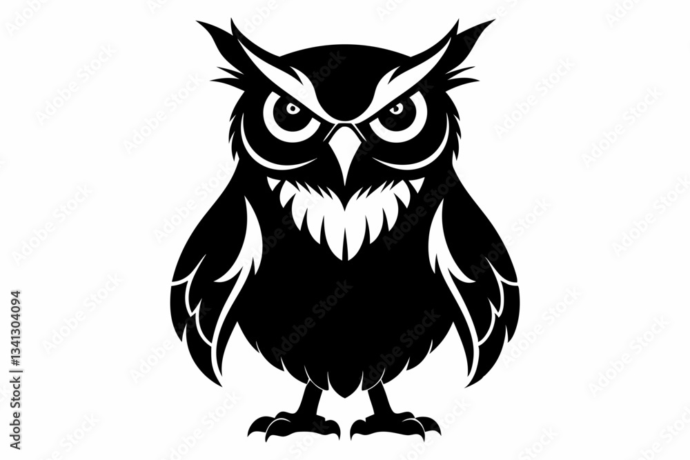 Fototapeta premium owl line art silhouette vector illustration