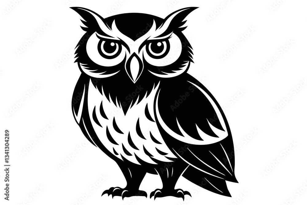 Fototapeta premium owl line art silhouette vector illustration