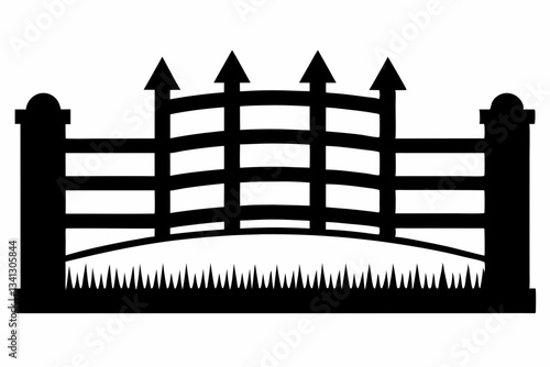 fence line art silhouette vector illustration