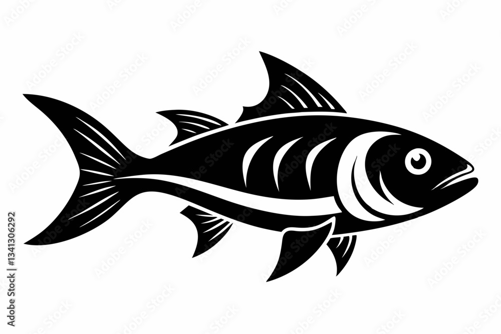 Fototapeta premium fish line art silhouette vector illustration